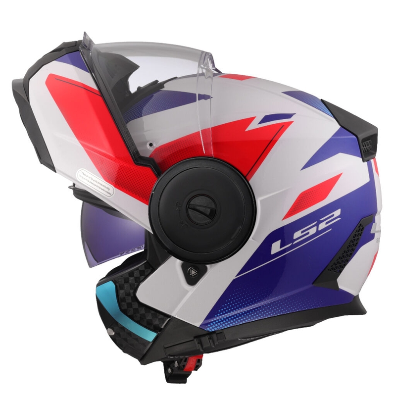 Casque moto modulable LS2 FF902 Scope II Duria blanc-bleu-rouge