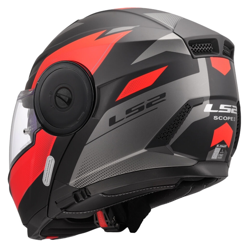 Casque moto modulable LS2 FF902 Scope II Duria noir-rouge