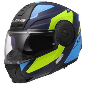 Casque moto modulable LS2 FF902 Scope II Duria bleu-jaune fluo