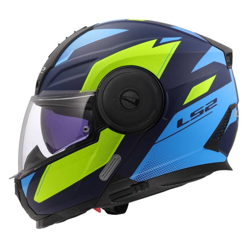 Casque moto modulable LS2 FF902 Scope II Duria bleu-jaune fluo