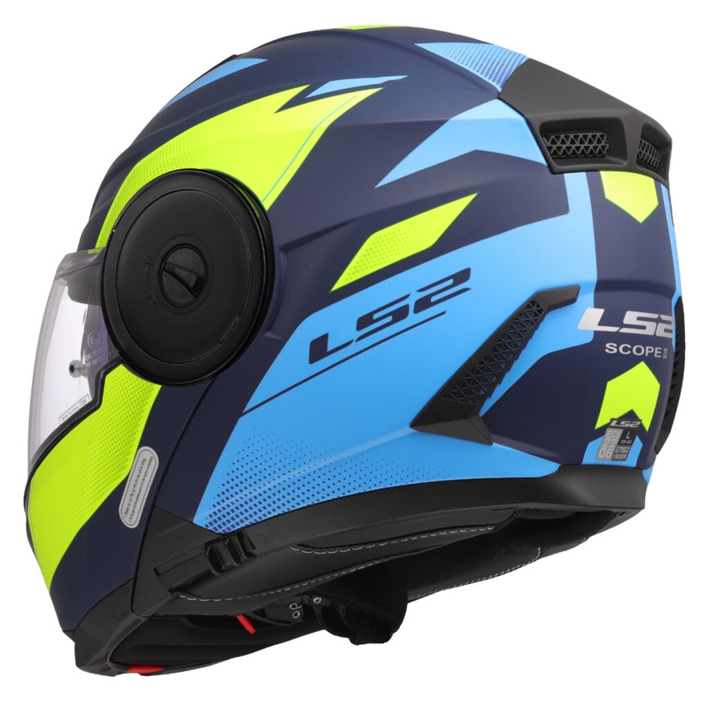 Casque moto modulable LS2 FF902 Scope II Duria bleu-jaune fluo