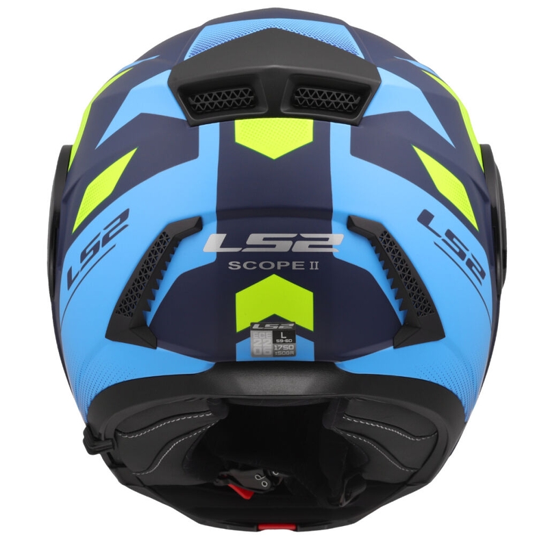 Casque moto modulable LS2 FF902 Scope II Duria bleu-jaune fluo