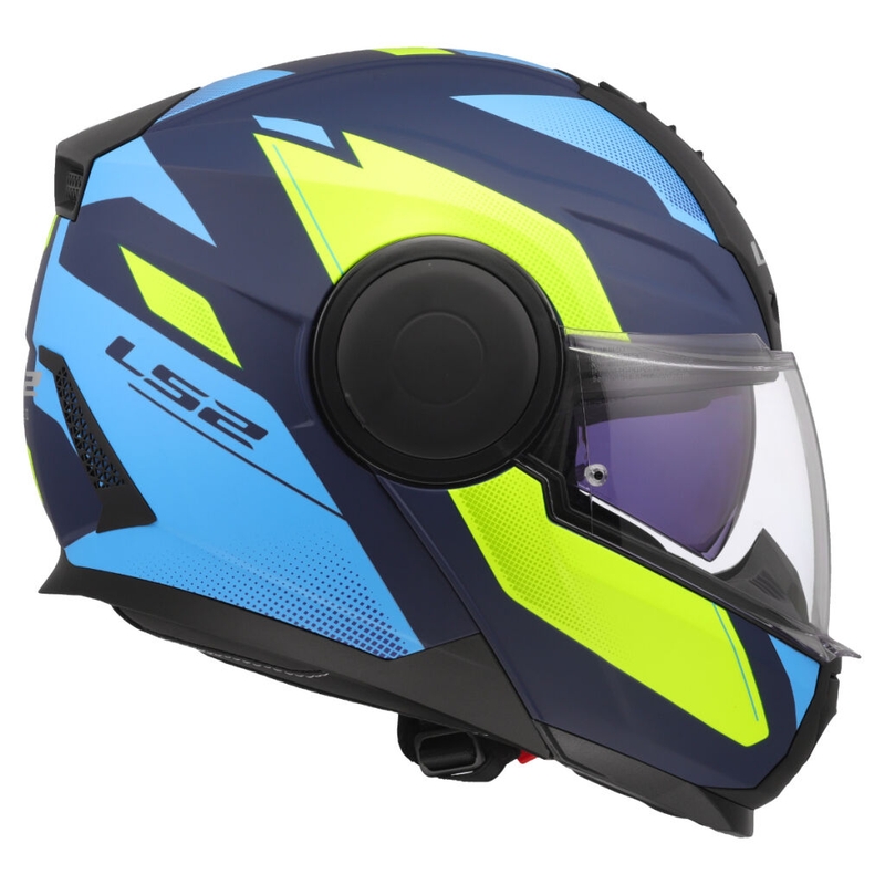 Casque moto modulable LS2 FF902 Scope II Duria bleu-jaune fluo