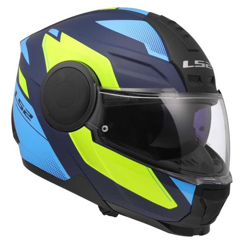 Casque moto modulable LS2 FF902 Scope II Duria bleu-jaune fluo