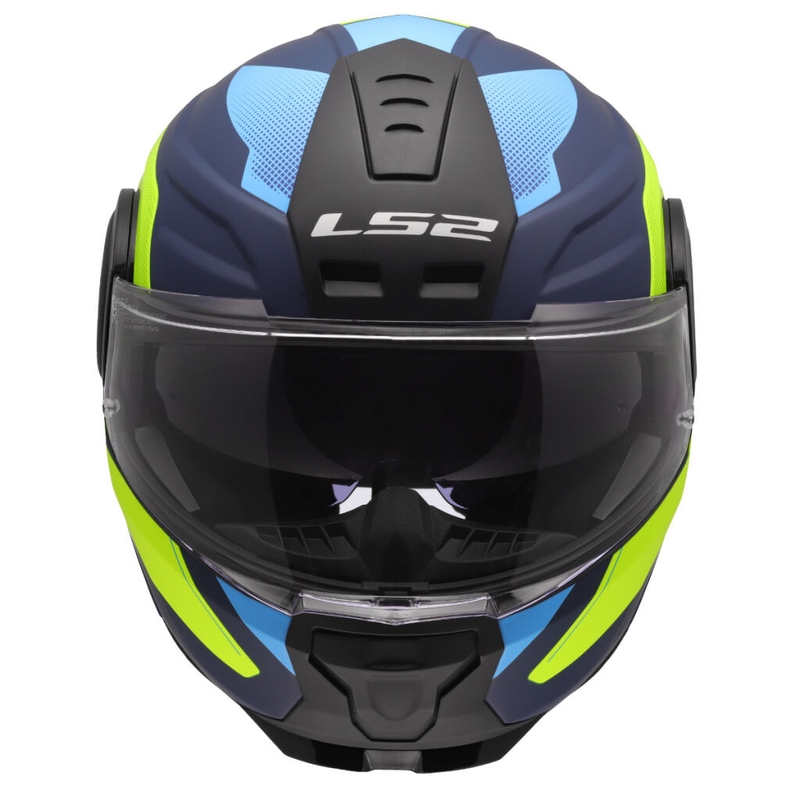 Casque moto modulable LS2 FF902 Scope II Duria bleu-jaune fluo