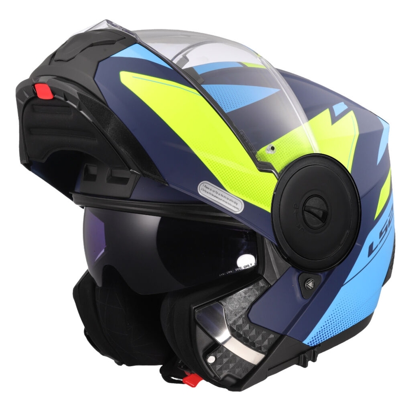 Casque moto modulable LS2 FF902 Scope II Duria bleu-jaune fluo