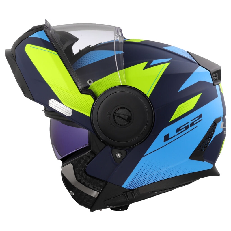 Casque moto modulable LS2 FF902 Scope II Duria bleu-jaune fluo