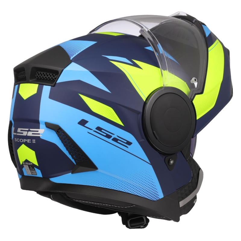 Casque moto modulable LS2 FF902 Scope II Duria bleu-jaune fluo