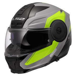 Casque moto modulable LS2 FF902 Scope II Duria gris-jaune fluo