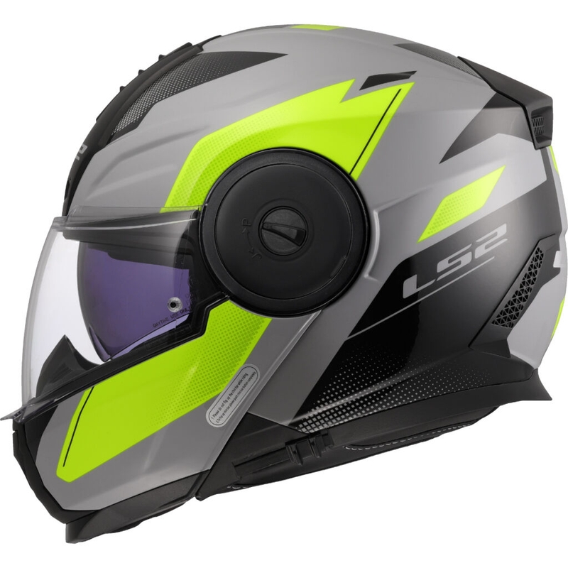 Casque moto modulable LS2 FF902 Scope II Duria gris-jaune fluo