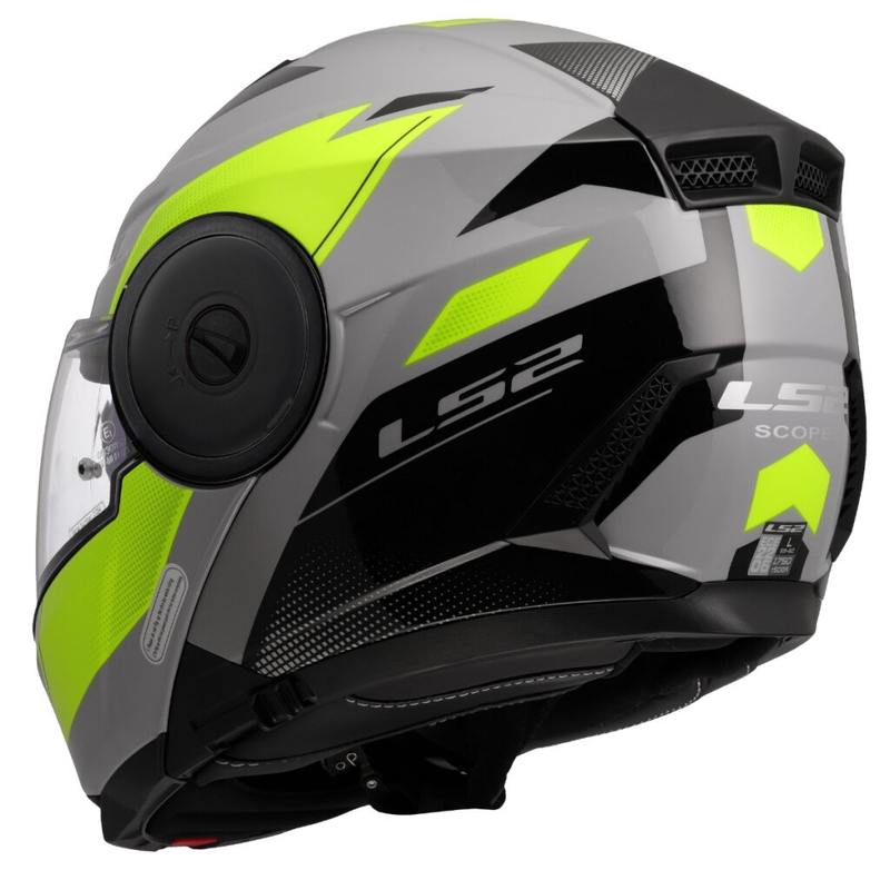 Casque moto modulable LS2 FF902 Scope II Duria gris-jaune fluo