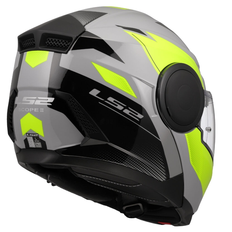 Casque moto modulable LS2 FF902 Scope II Duria gris-jaune fluo