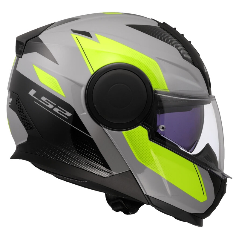 Casque moto modulable LS2 FF902 Scope II Duria gris-jaune fluo