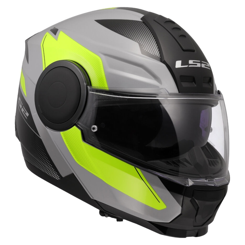 Casque moto modulable LS2 FF902 Scope II Duria gris-jaune fluo