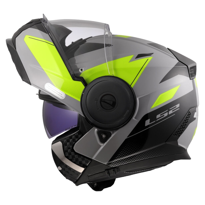 Casque moto modulable LS2 FF902 Scope II Duria gris-jaune fluo