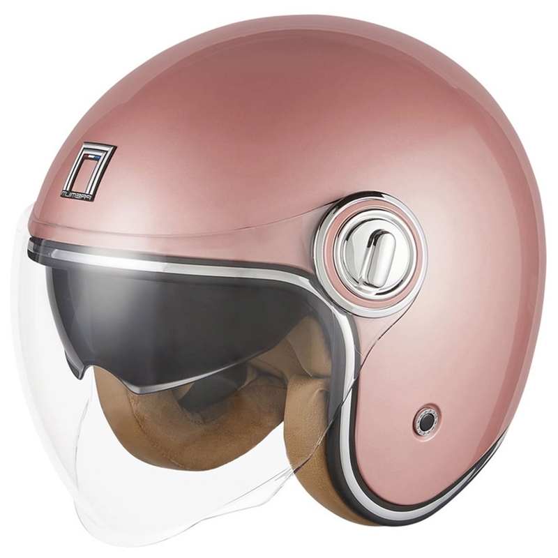 Casque moto ouvert NOX PREMIUM Heritage or rose