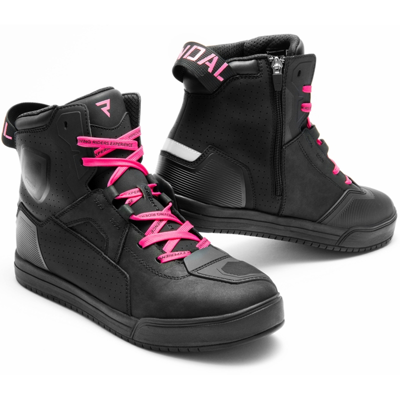 Bottes de moto pour femmes Rebelhorn Vandal II noir et rose