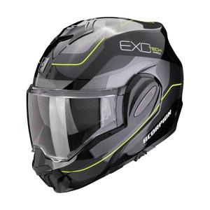 Casque moto modulable Scorpion EXO-TECH EVO PRO COMMUTA noir-argent-jaune - Qualité II - II. qualité