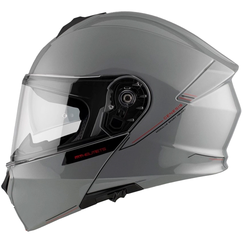 Casque de moto modulable MT Genesis SV Solid A12 gris brillant
