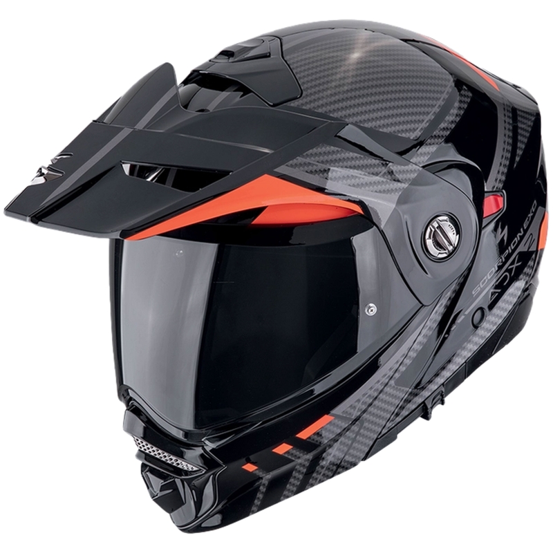 Casque de moto modulable Scorpion ADX-2 LEWIS noir et rouge