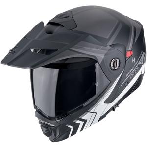 Casque de moto à visière relevable Scorpion ADX-2 LEWIS noir mat-argenté