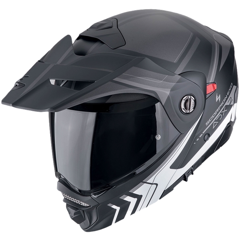 Casque de moto modulable Scorpion ADX-2 LEWIS noir mat-argent
