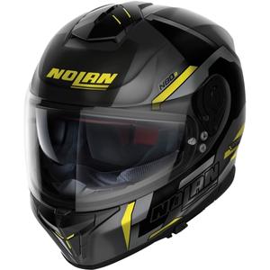 Casque moto intégral Nolan N80-8 Wanted N-com noir-jaune fluo