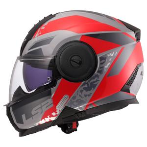 Casque moto modulable LS2 FF902 Scope II Oxyd gris-rouge