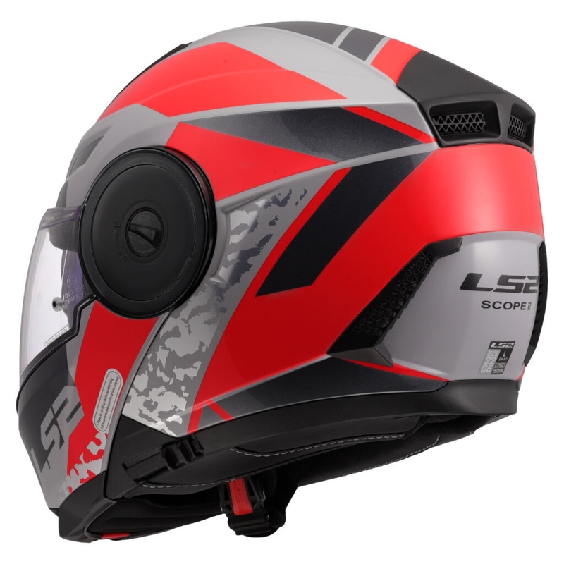 Casque moto modulable LS2 FF902 Scope II Oxyd gris-rouge