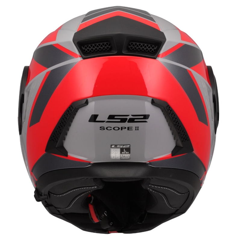 Casque moto modulable LS2 FF902 Scope II Oxyd gris-rouge