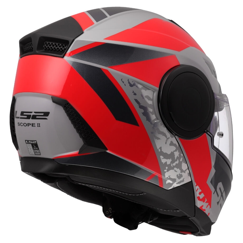 Casque moto modulable LS2 FF902 Scope II Oxyd gris-rouge