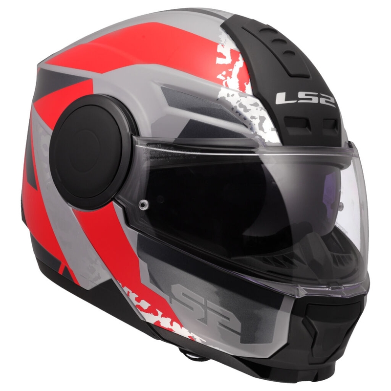 Casque moto modulable LS2 FF902 Scope II Oxyd gris-rouge