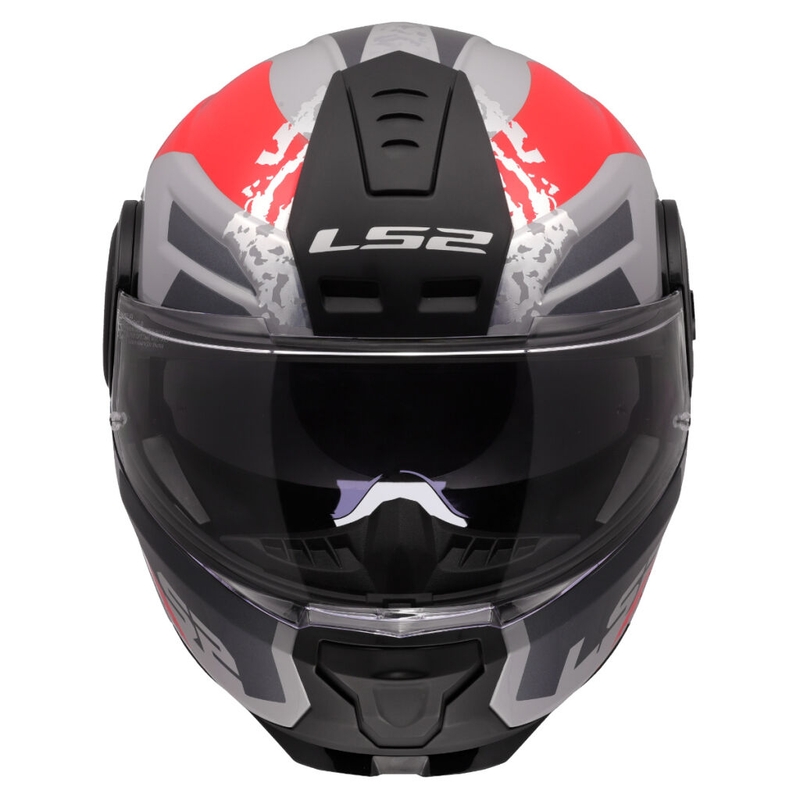 Casque moto modulable LS2 FF902 Scope II Oxyd gris-rouge