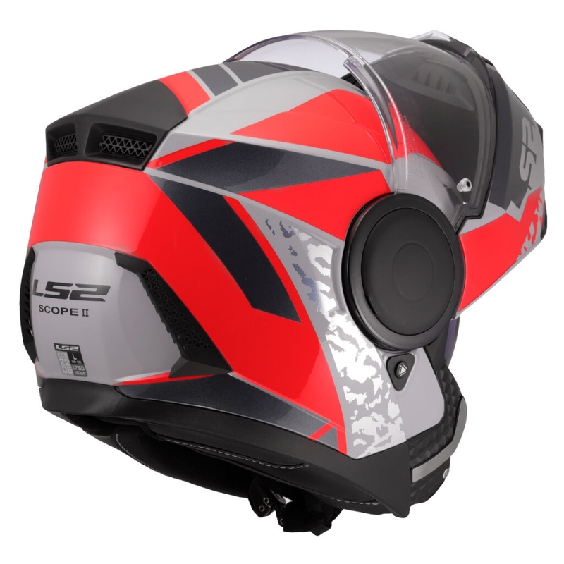 Casque moto modulable LS2 FF902 Scope II Oxyd gris-rouge