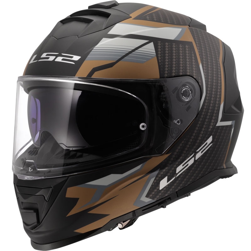 Casque moto intégral LS2 FF800 Storm II Tracker noir-or