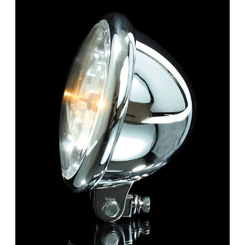 Phare avant chromé Highsider Smart Bates Style 5 3/4 pouces en verre transparent