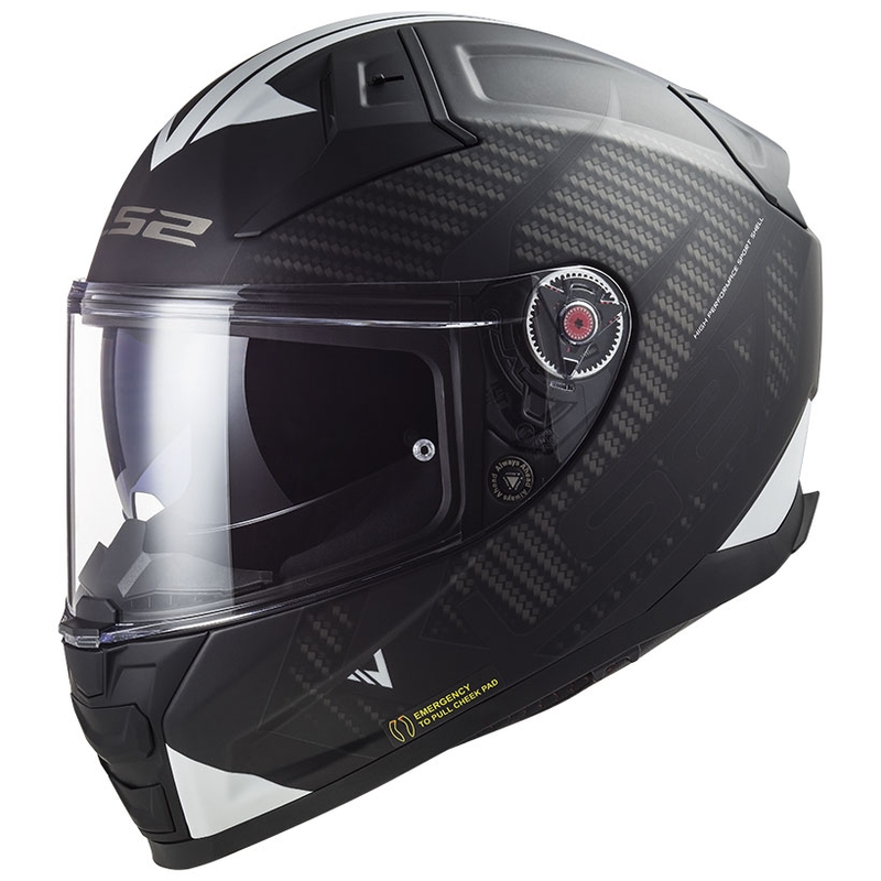Casque moto intégral LS2 FF811 Vector II Splitter blanc-noir