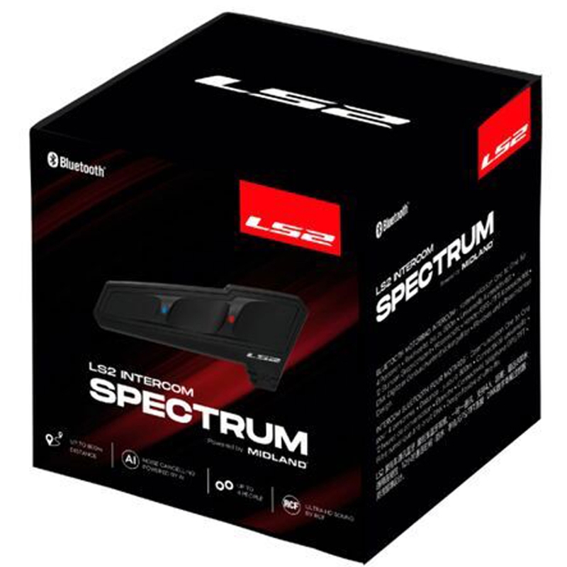 Intercom Bluetooth pour moto LS2 Spectrum noir