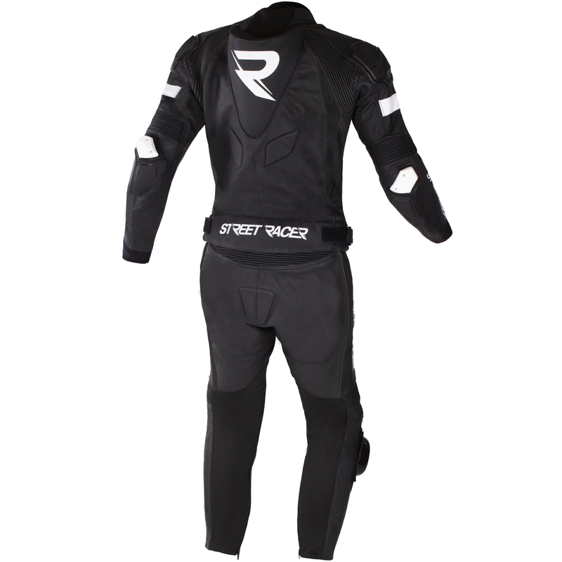 Combinaison moto en cuir Street Racer Fast Track 2.1 noir-blanc