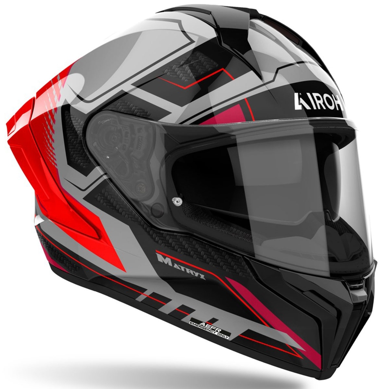 Casque moto intégral Airoh MATRYX Rocket rouge brillant