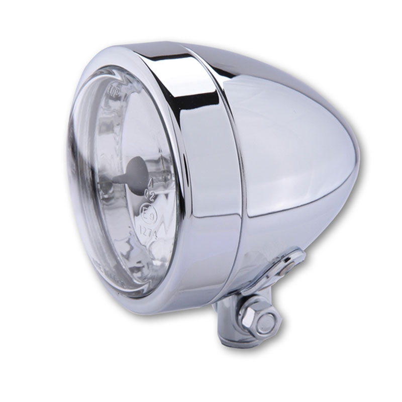 Feux de route chromés Highsider Smart Bullet H4