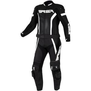 Combinaison moto en cuir RSA Imola 2.1 noir-blanc