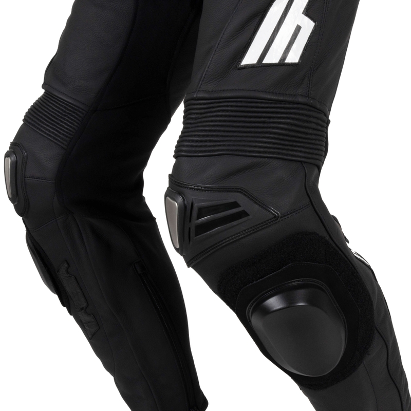 Combinaison de moto RSA Imola 2.1 en cuir noir et blanc
