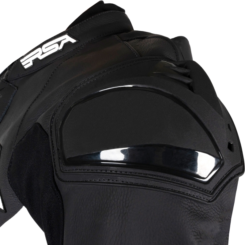 Combinaison de moto RSA Imola 2.1 en cuir noir et blanc