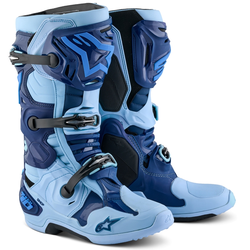 Bottes de moto Alpinestars Tech 10 Édition limitée Steelers Bleu-Bleu clair