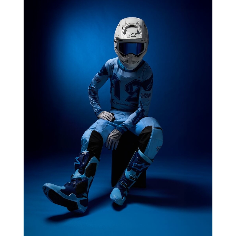Bottes de moto Alpinestars Tech 10 Édition limitée Steelers Bleu-Bleu clair
