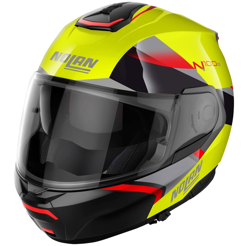Casque moto modulable Nolan N100-6 Paloma N-COM 27 jaune fluo