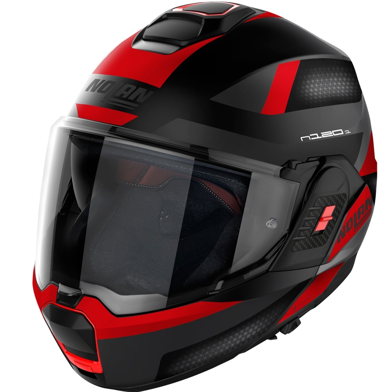 Casque moto modulable Nolan N120-1 Subway N-COM 22 noir-rouge