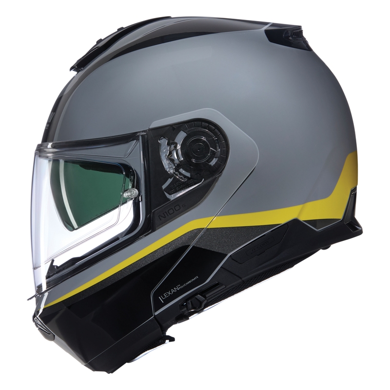 Casque moto modulable Nolan N100-6 Incognito N-COM 346 gris-noir-jaune