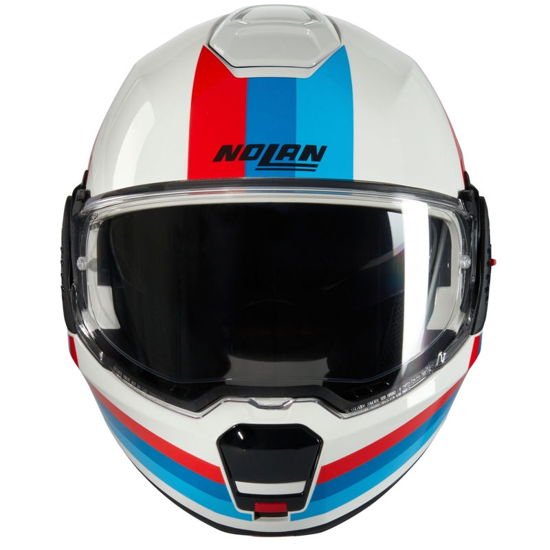 Casque moto modulable Nolan N120-1 Lineo N-COM 347 blanc-bleu-rouge
